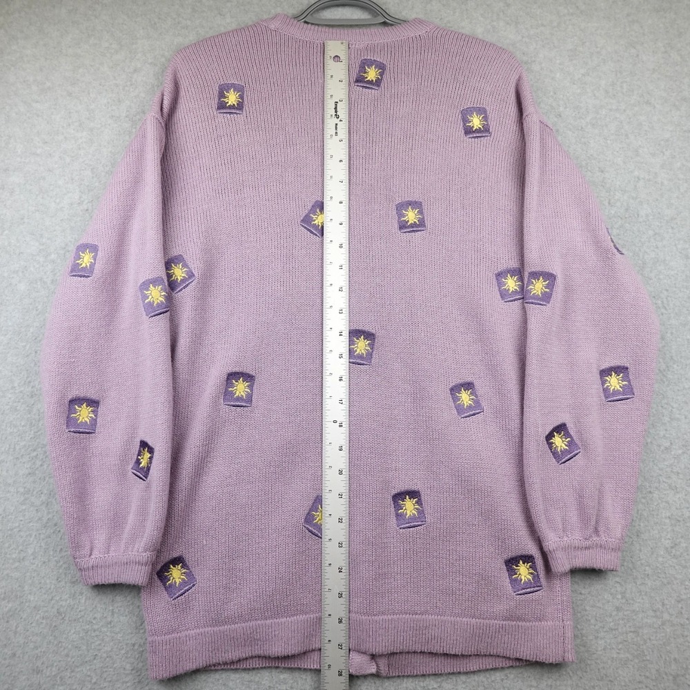Disney Tangled Rapunzel Pascal Lanterns Sweater Women's SM Purple Embroidered - Picture 7 of 10